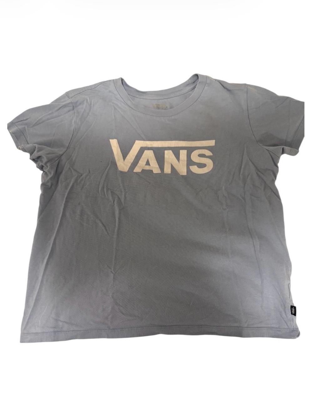 Vans Gray Logo T-Shirt Large 100% Cotton Short Sleeve Casual Tee